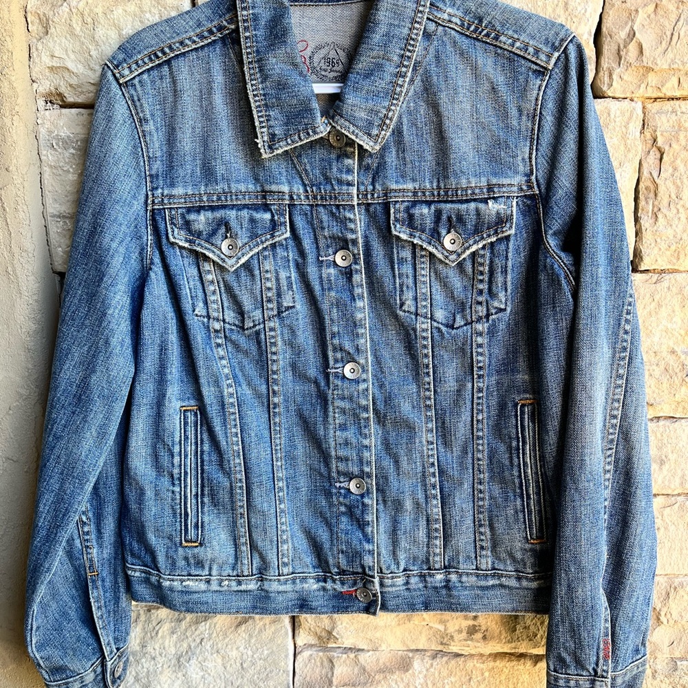 Gap 1969 Blue Denim Jean Jacket Light Washed Trucker Western Preppy Boho